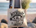 Bitchcraft Funny Sassy Witch Halloween Witchcraft Tote Bag