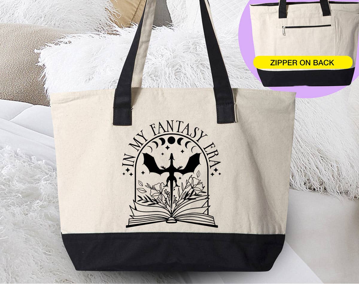 In My Fantasy Era -  Reading Books D & D Gaming Canvas Tote